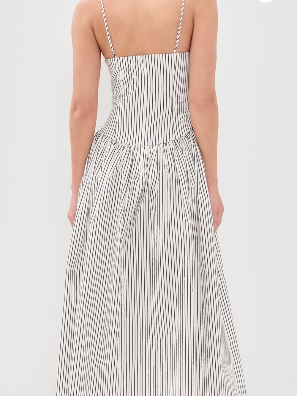 o.p.t Ava Dresss Striped White and Black Spaghetti Strap Maxi Dress - Picture 2 of 5
